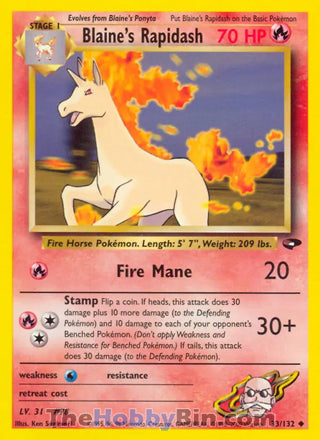 0033 Blaine's Rapidash Uncommon Gym Challenge