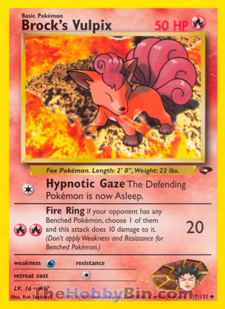 0037 Brock's Vulpix Uncommon Gym Challenge