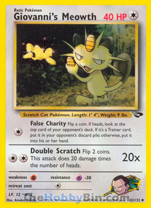 0043 Giovanni's Meowth Uncommon Gym Challenge