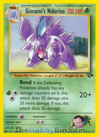 0045 Giovanni's Nidorino Uncommon Gym Challenge