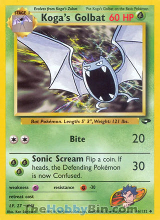Koga's Golbat #46/132 Uncommon - Gym Challenge Pokemon card