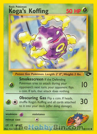 Koga's Koffing #48/132 Uncommon - Gym Challenge Pokemon card