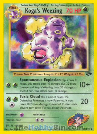 Koga's Weezing #50/132 Uncommon - Gym Challenge Pokemon card