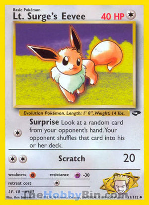 0051 Lt. Surge's Eevee Uncommon Gym Challenge