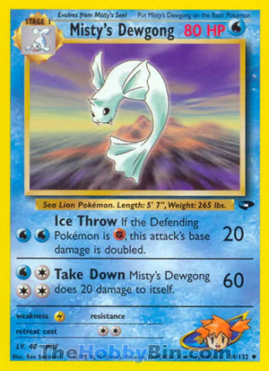 0054 Misty's Dewgong Uncommon Gym Challenge
