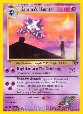 Sabrina's Haunter #55/132 Uncommon - Gym Challenge Pokemon card