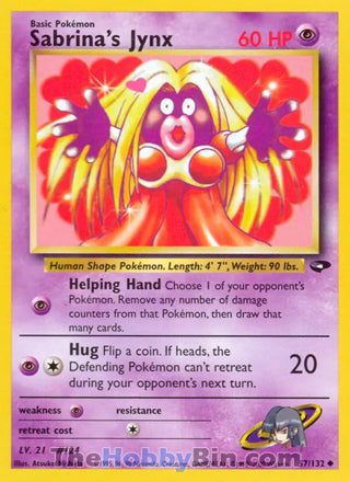 Sabrina's Jynx #57/132 Uncommon - Gym Challenge Pokemon card