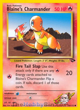 Blaine's Charmander #60/132 Common - Gym Challenge Pokemon card