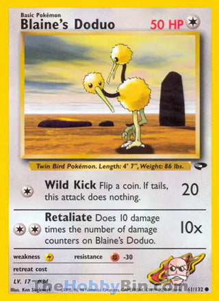 Blaine's Doduo #61/132 Common - Gym Challenge Pokemon card