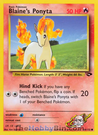 Blaine's Ponyta #64/132 Common - Gym Challenge Pokemon card
