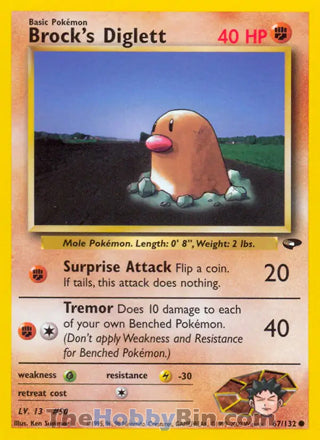 Brock's Diglett Gym Challenge Common #67/132