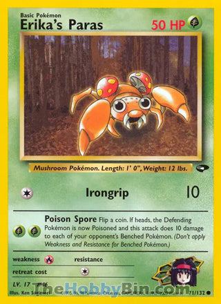 Erika's Paras #71/132 Common - Gym Challenge Pokemon card