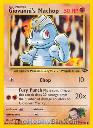 0072 Giovanni's Machop Common Gym Challenge