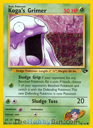 Koga's Grimer #78/132 Common - Gym Challenge Pokemon card