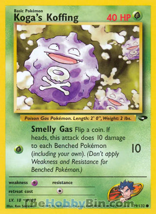 Koga's Koffing #79/132 Common - Gym Challenge Pokemon card
