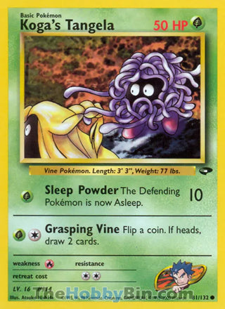 Koga's Tangela #81/132 Common - Gym Challenge Pokemon card