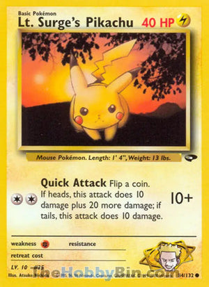 0084 Lt. Surge's Pikachu Common Gym Challenge