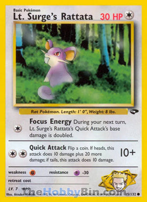 0085 Lt. Surge's Rattata Common Gym Challenge