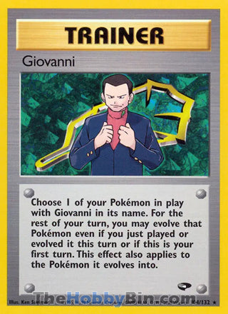 Giovanni #104/132 Rare - Gym Challenge Pokemon card