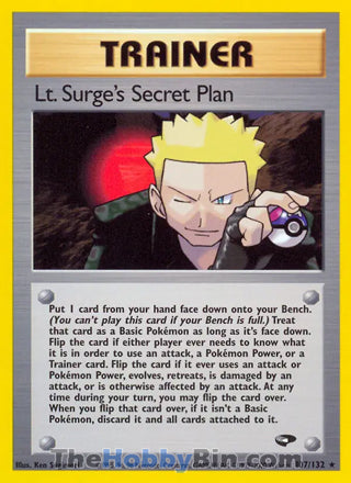 Lt. Surge's Secret Plan #107/132 Rare - Gym Challenge Pokemon card