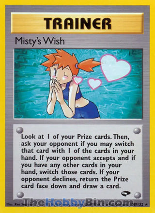 Misty's Wish #108/132 Rare - Gym Challenge Pokemon card