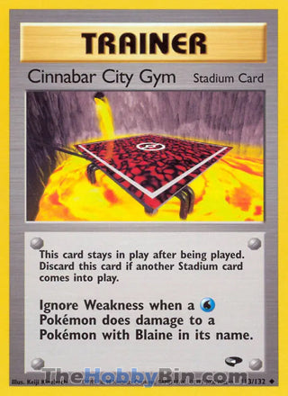 Cinnabar City Gym #113/132 Uncommon - Gym Challenge Pokemon card