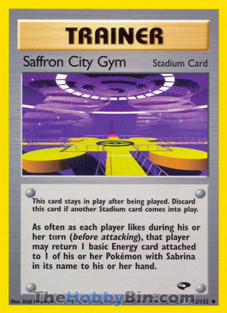 Saffron City Gym #122/132 Uncommon - Gym Challenge Pokemon card