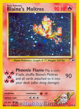Blaine's Moltres #1/132 Holo Rare - Gym Heroes Pokemon card