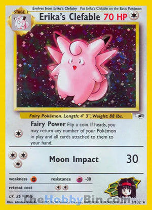 0003 Erika's Clefable Holo Rare Gym Heroes