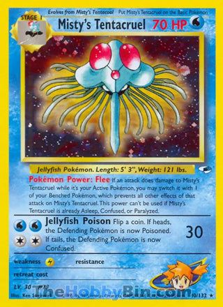 Misty's Tentacruel #10/132 Holo Rare - Gym Heroes Pokemon card