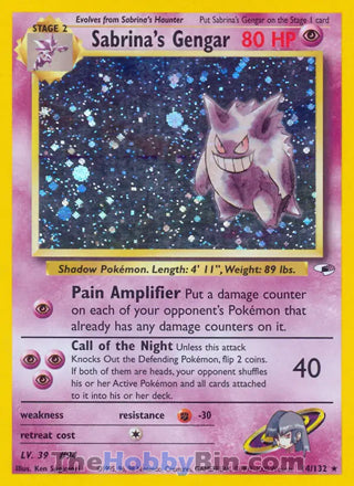 0014 Sabrina's Gengar Holo Rare Gym Heroes