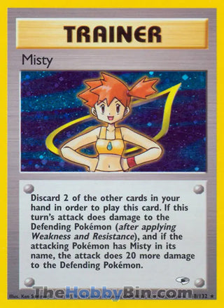 Misty #18/132 Holo Rare - Gym Heroes Pokemon card