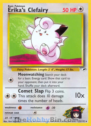 Erika's Clefairy Gym Heroes Rare #25/132