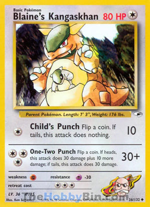 0036 Blaine's Kangaskhan Uncommon Gym Heroes