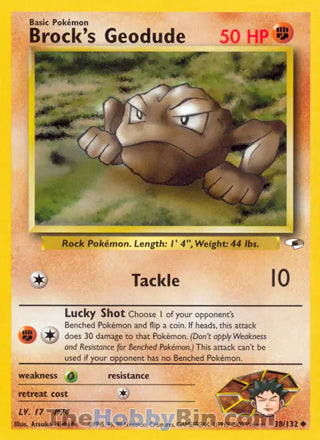 Brock's Geodude #38/132 Uncommon - Gym Heroes Pokemon card