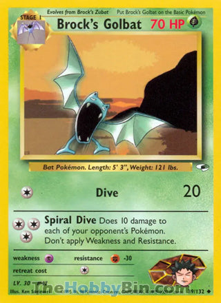 Brock's Golbat Gym Heroes Uncommon #39/132