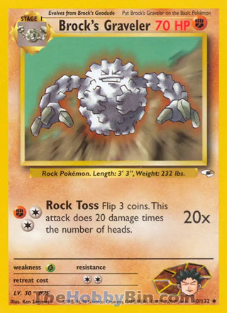 Brock's Graveler #40/132 Uncommon - Gym Heroes Pokemon card