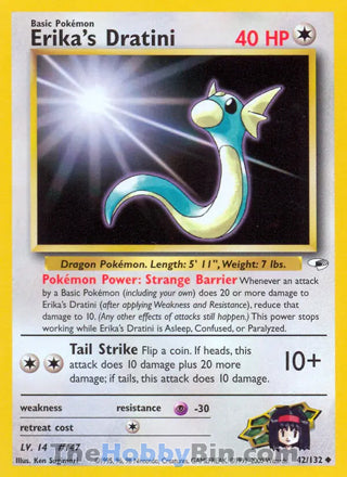 Erika's Dratini #42/132 Uncommon - Gym Heroes Pokemon card