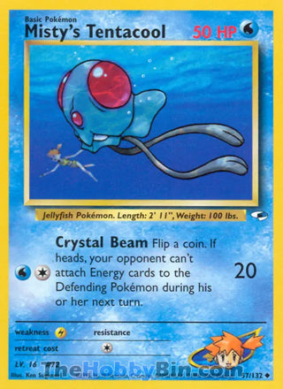 Misty's Tentacool #57/132 Uncommon - Gym Heroes Pokemon card