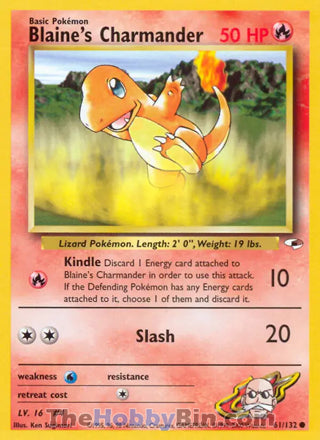 Blaine's Charmander Gym Heroes Common #61/132