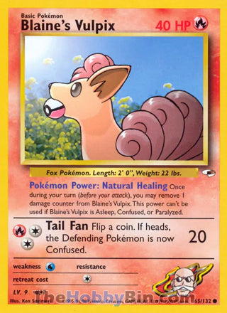 Blaine's Vulpix Gym Heroes Common #65/132