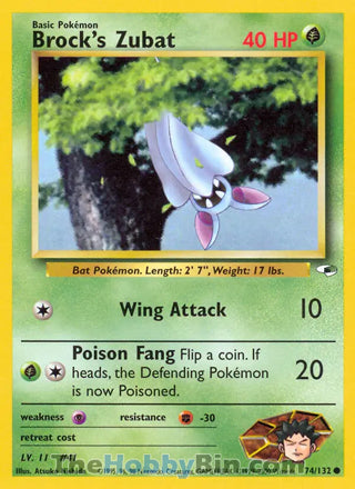 0074 Brock's Zubat Common Gym Heroes