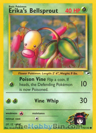 Erika's Bellsprout #75/132 Common - Gym Heroes Pokemon card