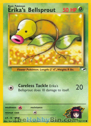 Erika's Bellsprout #76/132 Common - Gym Heroes Pokemon card