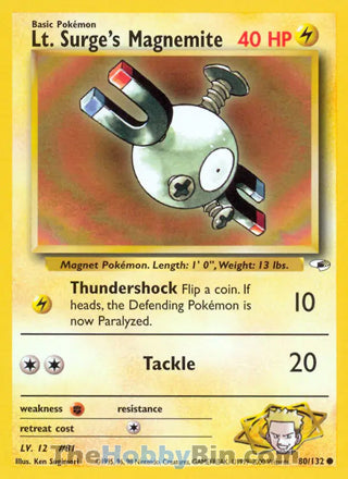 Lt. Surge's Magnemite Gym Heroes Common #80/132