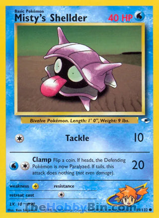 Misty's Shellder #89/132 Common - Gym Heroes Pokemon card