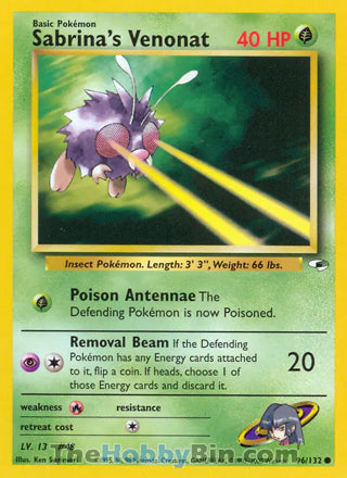 Sabrina's Venonat #96/132 Common - Gym Heroes Pokemon card