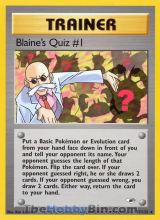 Blaine's Quiz #1 #97/132 Rare - Gym Heroes Pokemon card