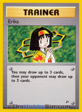 Erika #100/132 Rare - Gym Heroes Pokemon card