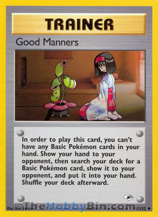 Good Manners #111/132 Uncommon - Gym Heroes Pokemon card